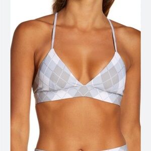 ALO Yoga Vapor Argyle Bra Gravel Titanium